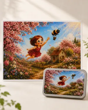 Puzzle Cireșica | 120 piese | în cutie metalică premium