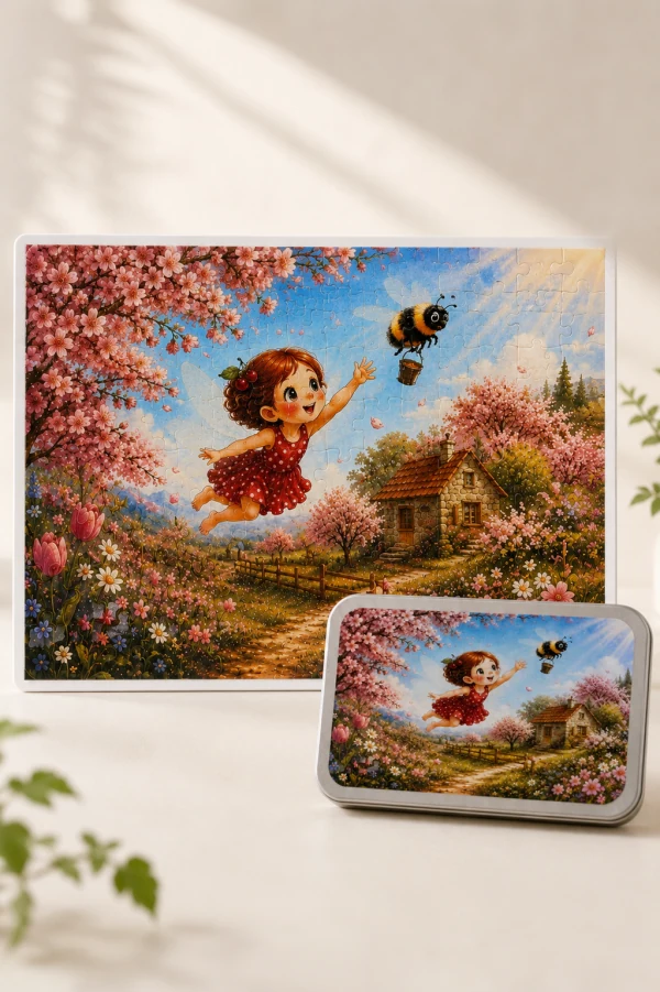 Puzzle Cireșica | 120 piese | în cutie metalică premium